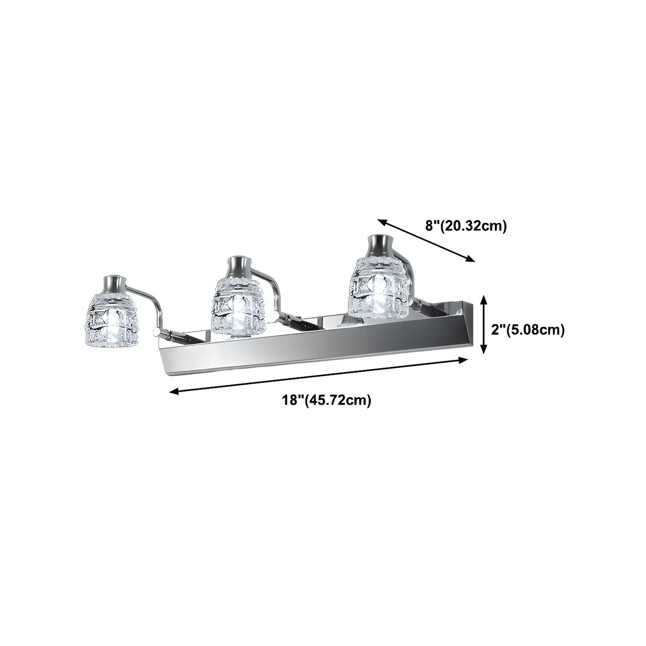 Modern Chrome Crystal Bathroom Vanity Light