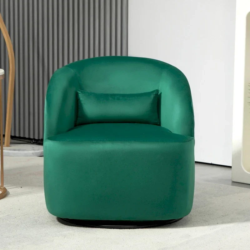 Modern Velvet Upholstered Swivel Accent Chair