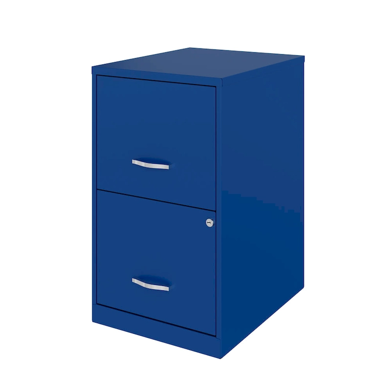 Space Solutions 18in. 2 Drawer Metal File Cabinet, Classic Blue