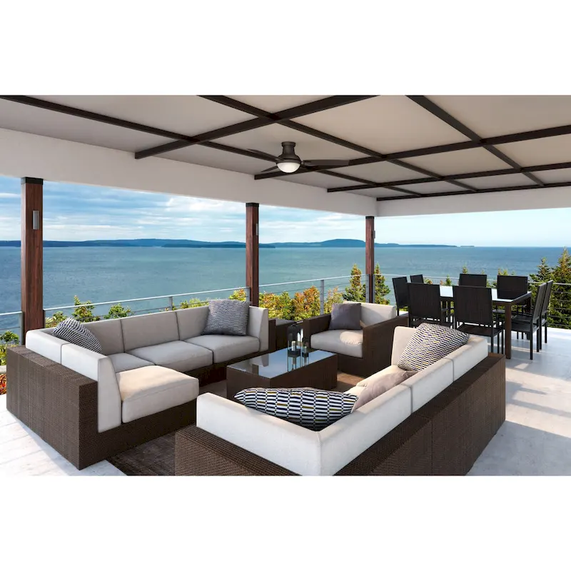 Casablanca 44  Verse Outdoor Ceiling Fan with LED Light Kit and Handheld Remote - Contemporary Retro - DAMP RATED!
