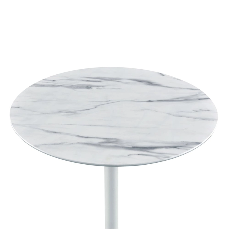 End Table with Height Adjustable Marble Textured Top