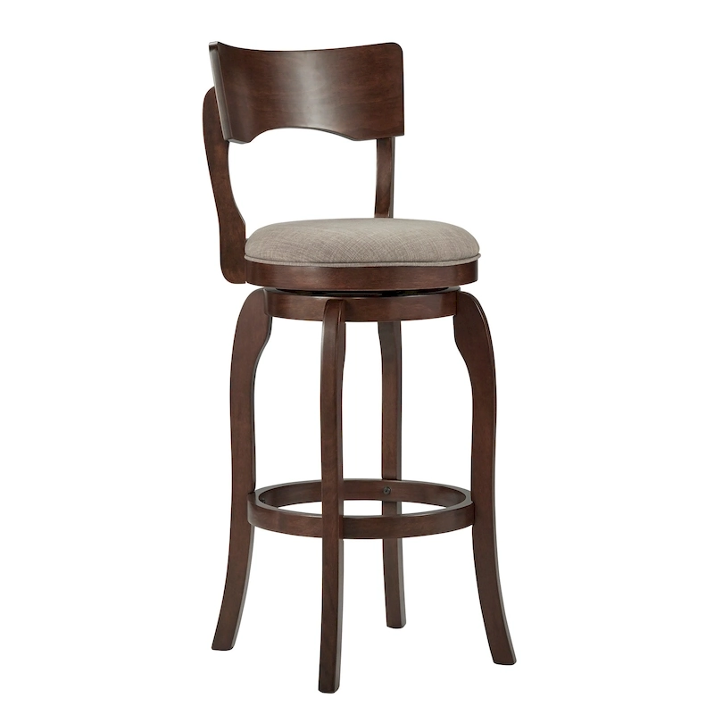 Lyla Swivel 29-inch Brown High Back Bar Height Barstool by iNSPIRE Q Classic