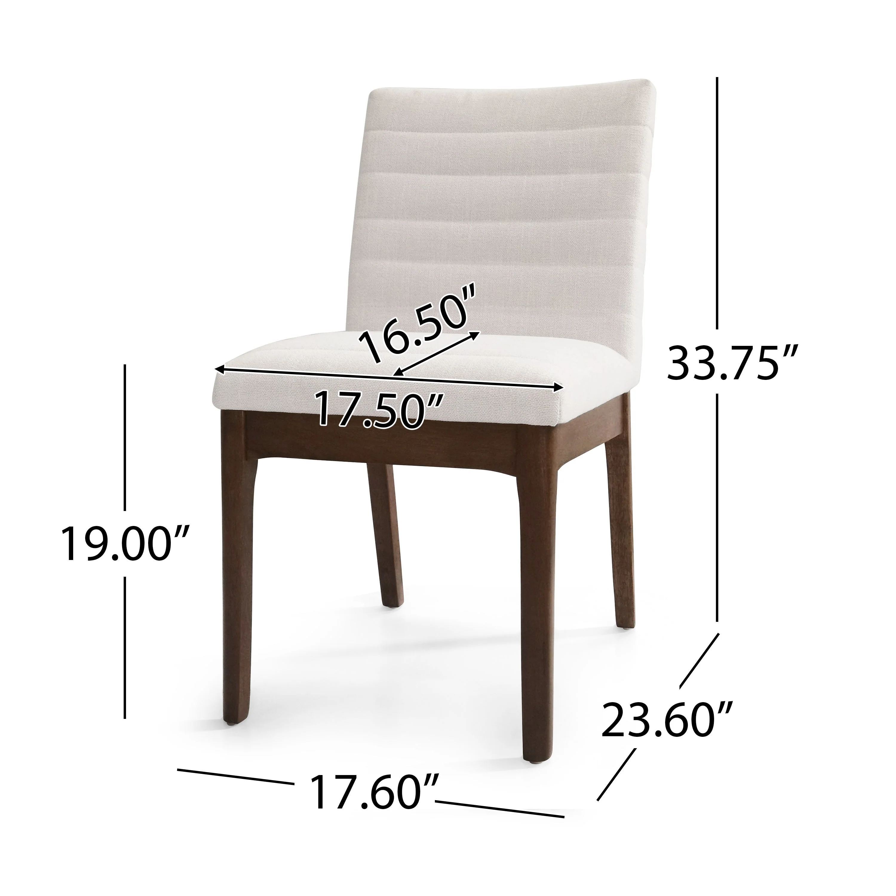 Elisson Mid Century Modern Channel Stitch Dining Chairs, Set of 2