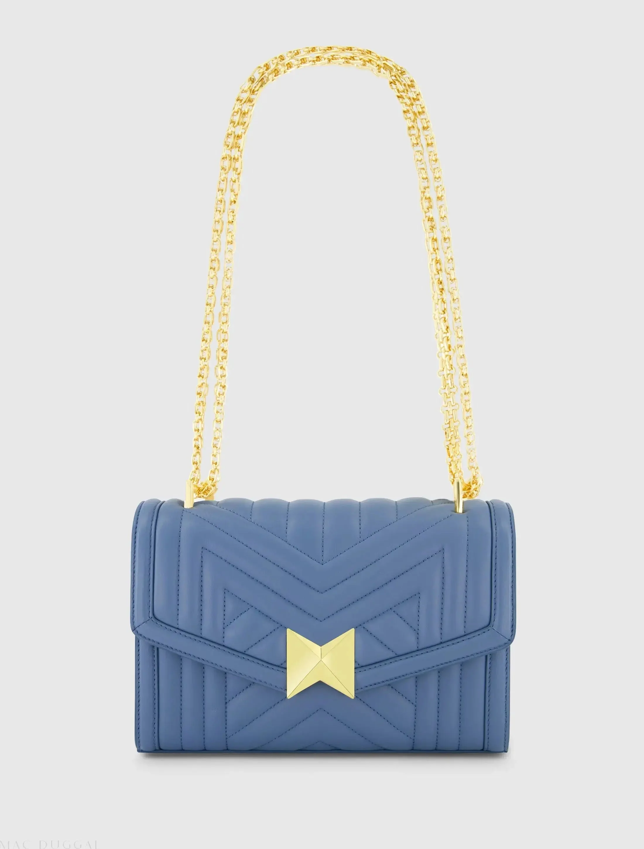 Quilted Napa Leather Handbag With Gold Chain - FINAL SALE