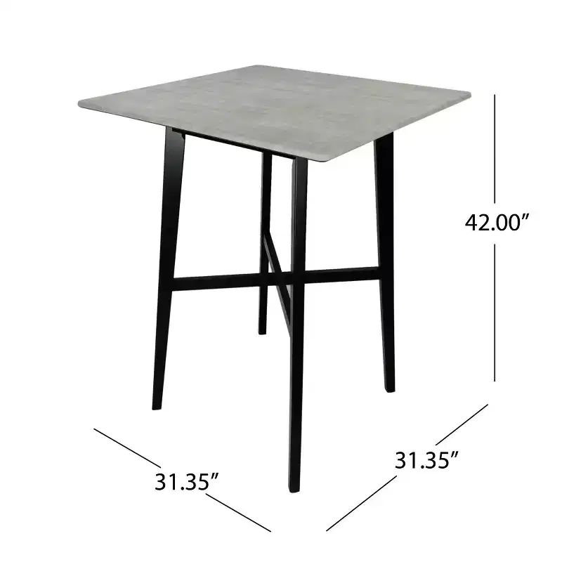 Okak Modern Dining Table with Rubberwood Legs Kitchen Table Bar Height Dining Table for Dining Room