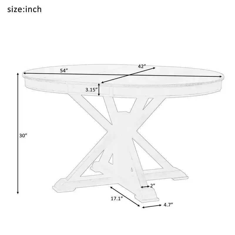 Bellemave Retro Functional Extendable Dining Table with a 12 Leaf for Dining Room and Living Room (Espresso)