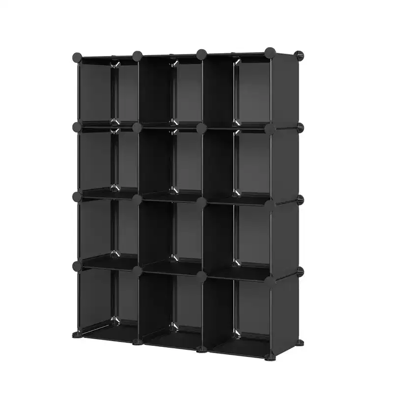 12 Cube Storage Organizer, DIY Stackable PVC Shelves Unit, Versatile Closet & Bookshelf for Bedroom/Living Room/Home Office