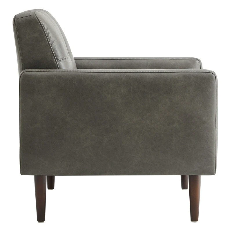 Gray Mid-Century Tufted Sofa Set - 1-Seater & 3-Seater