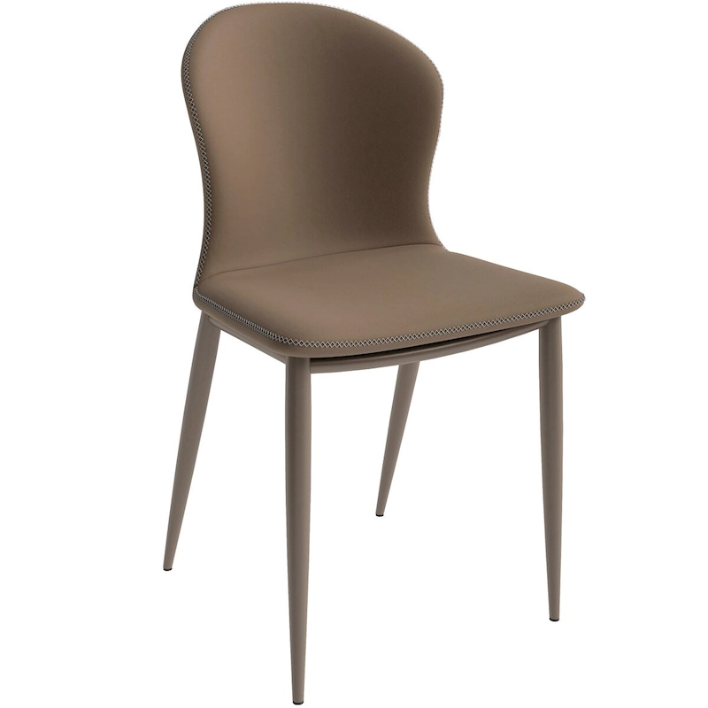 Mosaic Modern Upholstered Fabric Dining Chair with Metal Legs by LeisureMod