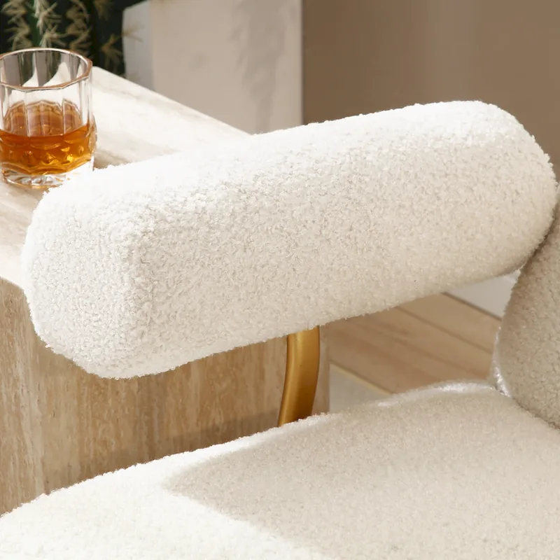 Sherpa Fabric Upholstered Rocker Glider Chair