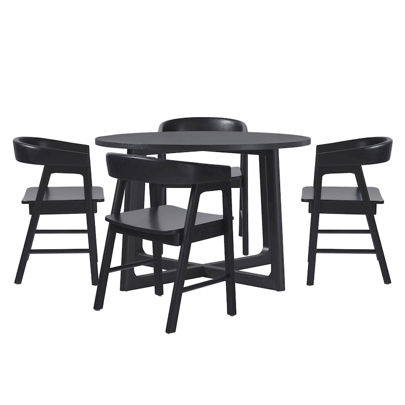 Middlebrook 5 Piece Dining Table Set with Solid Wood Chairs