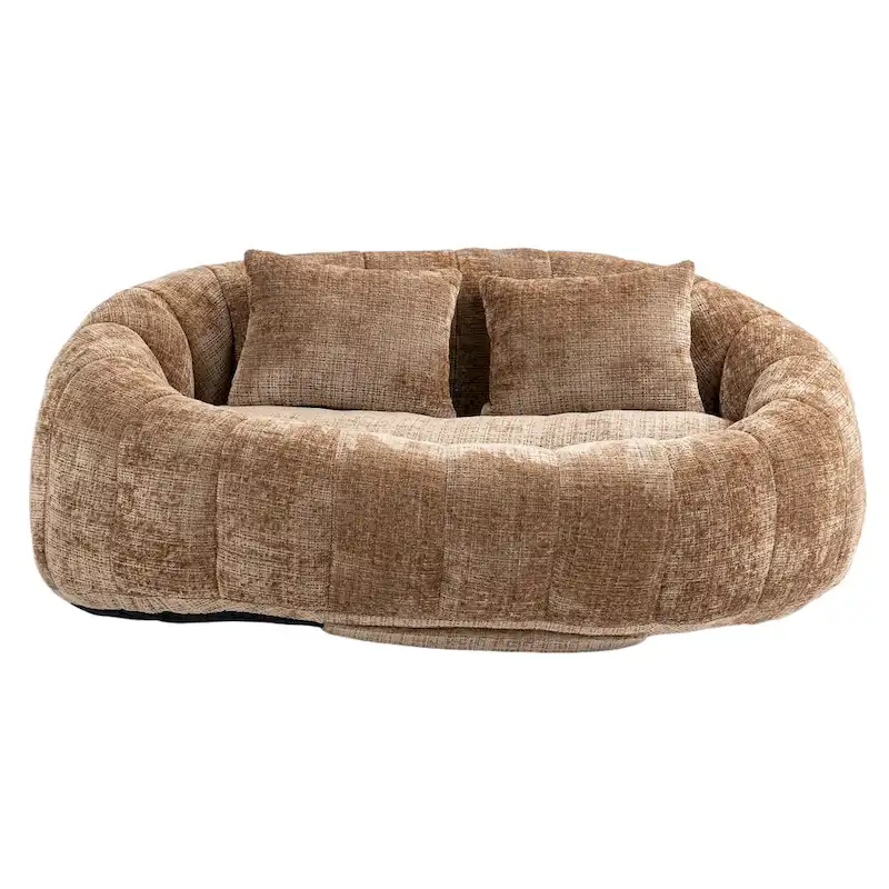 Coffee Modern 59  Chenille Loveseat Chaise Lounge Chair
