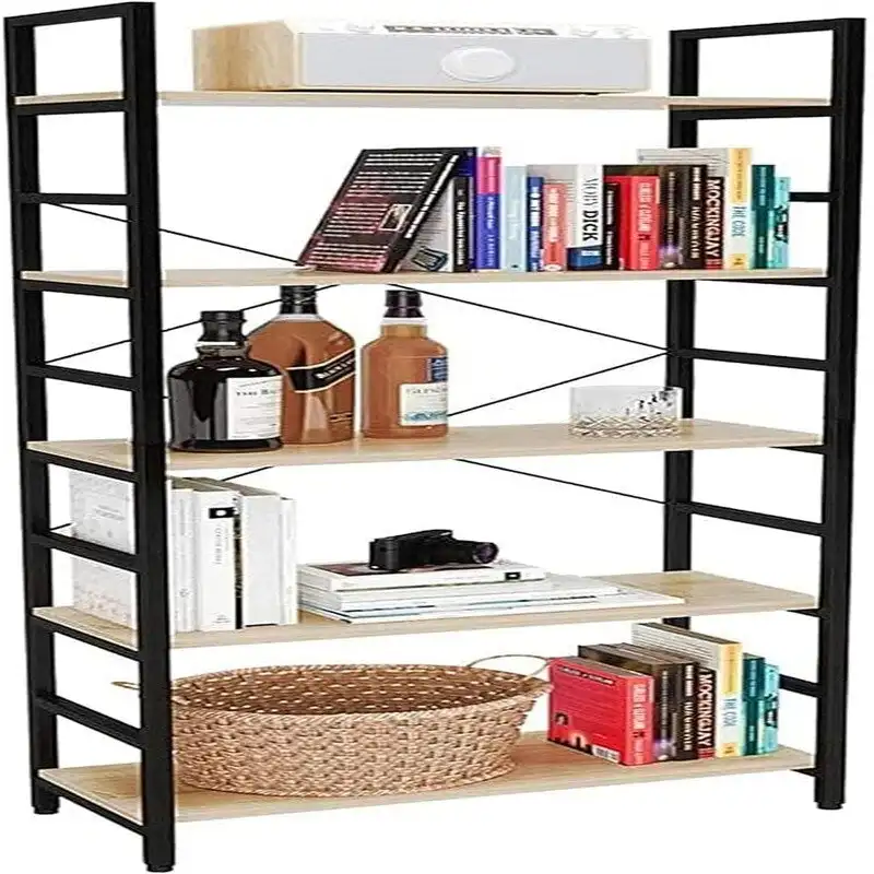 5 Tier Bookcase Adjustable Shelves