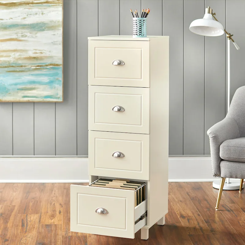 4-Drawer Filing Cabinet with Half-Moon Handles