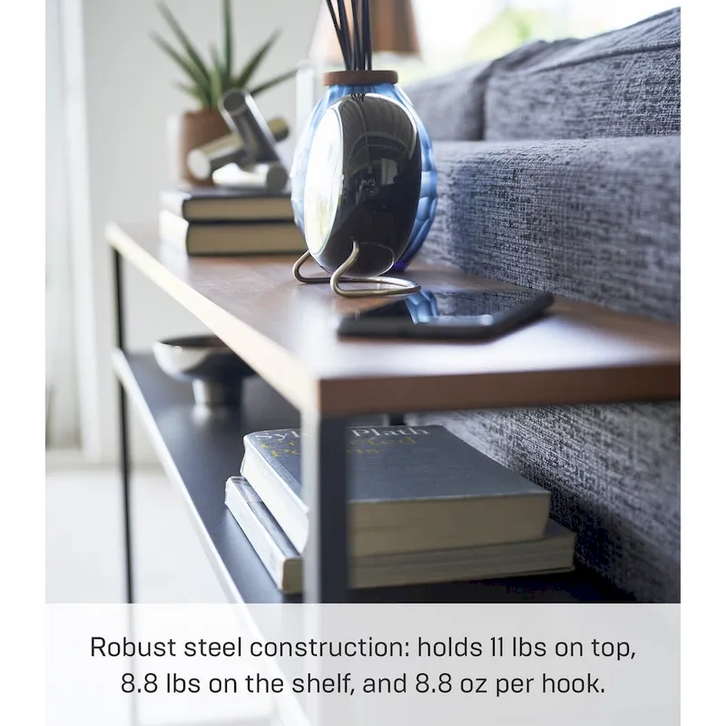 Yamazaki Home Long Console Table - Two Styles, Steel, Shelf, Holds 11 lbs - L 8.07 x W 49.61 x H 25.59 inches