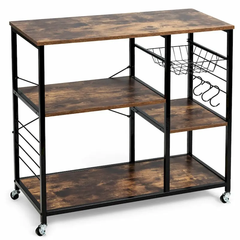 Rolling Industrial Kitchen Bakers Storage Shelf