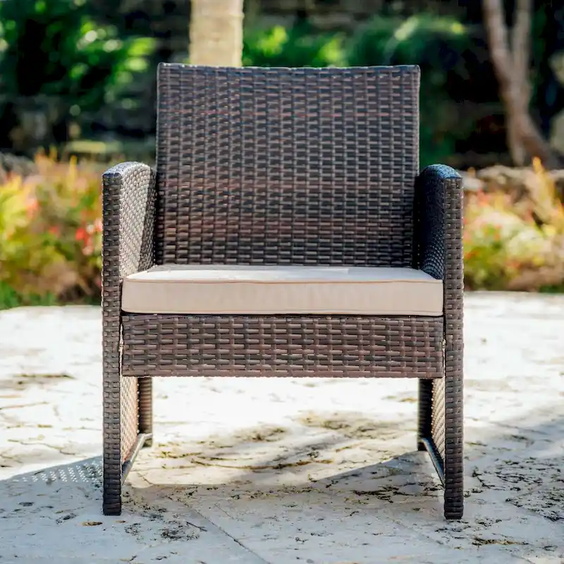 Nestl 3 Piece Patio Furniture Wicker Conversation Set