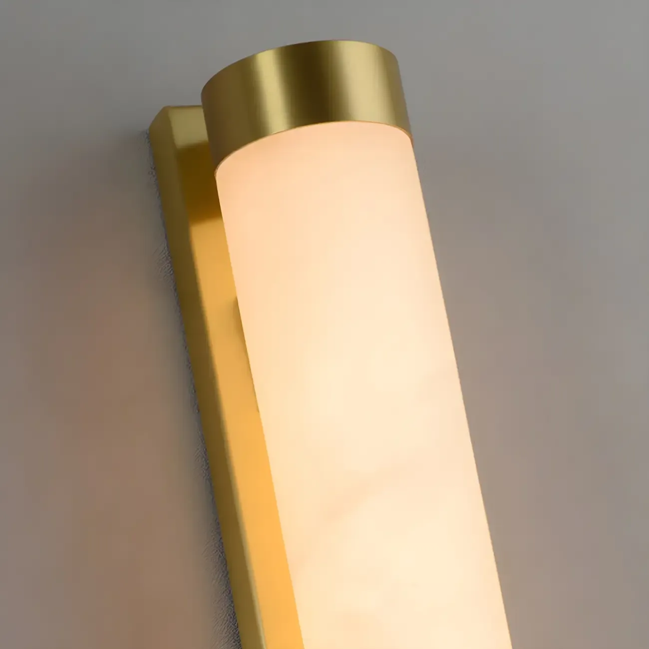 Modern Cylinder Stone Gold LED Wall Sconce