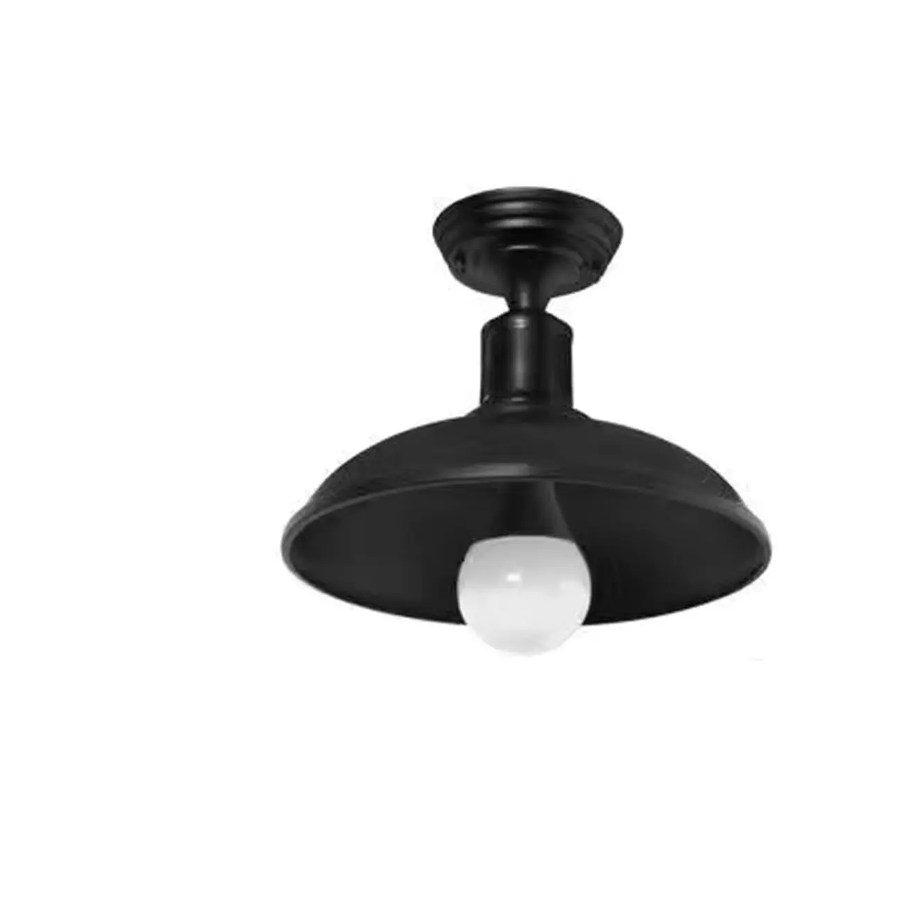 Industrial LED Semi Flush Ceiling Light with Black Iron Shade