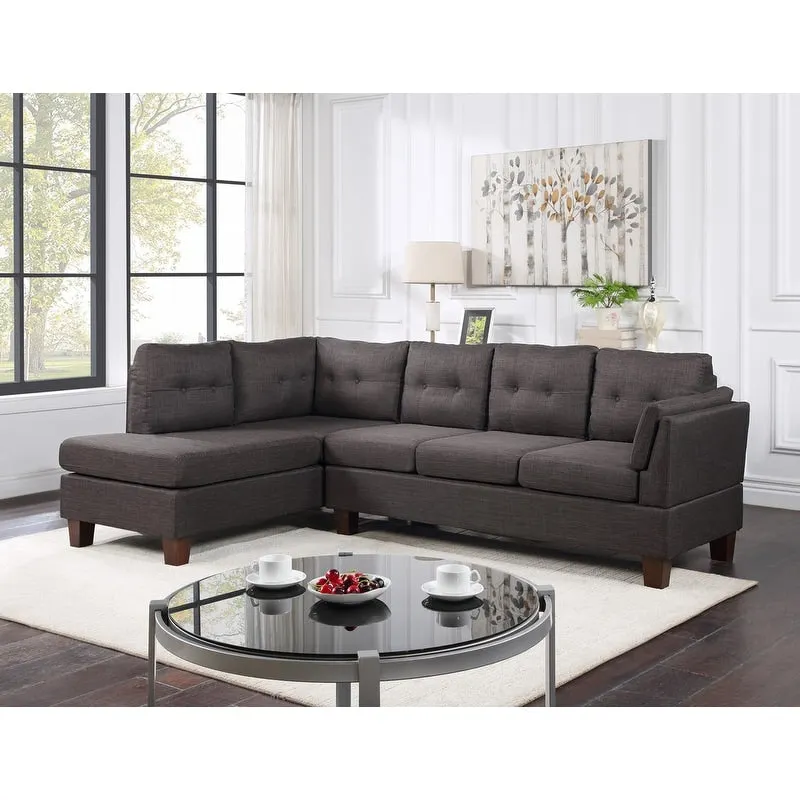 Dalia Linen Modern Sectional Sofa with Left Facing Chaise