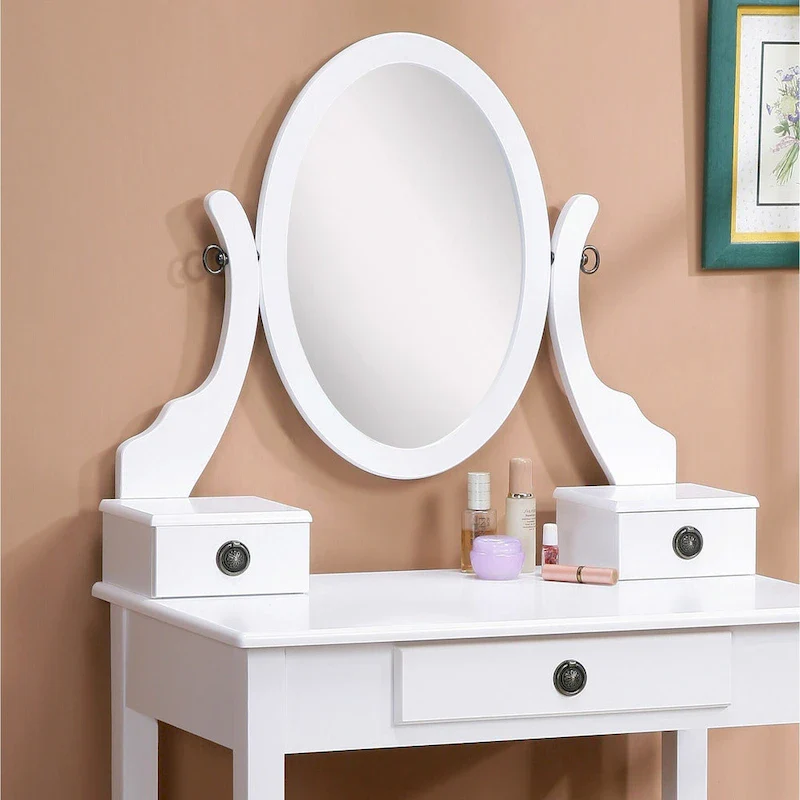 Moniys Wood Moniya Makeup Vanity Table and Stool Set