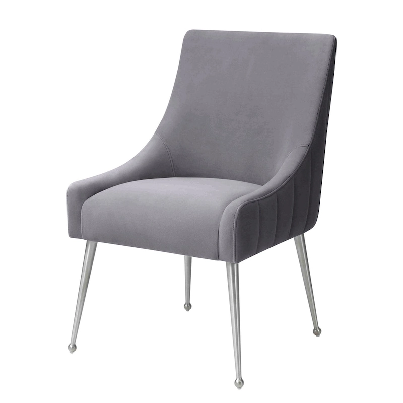 Irina Dining Chair Velvet Side Chair with Stainless Steel Leg