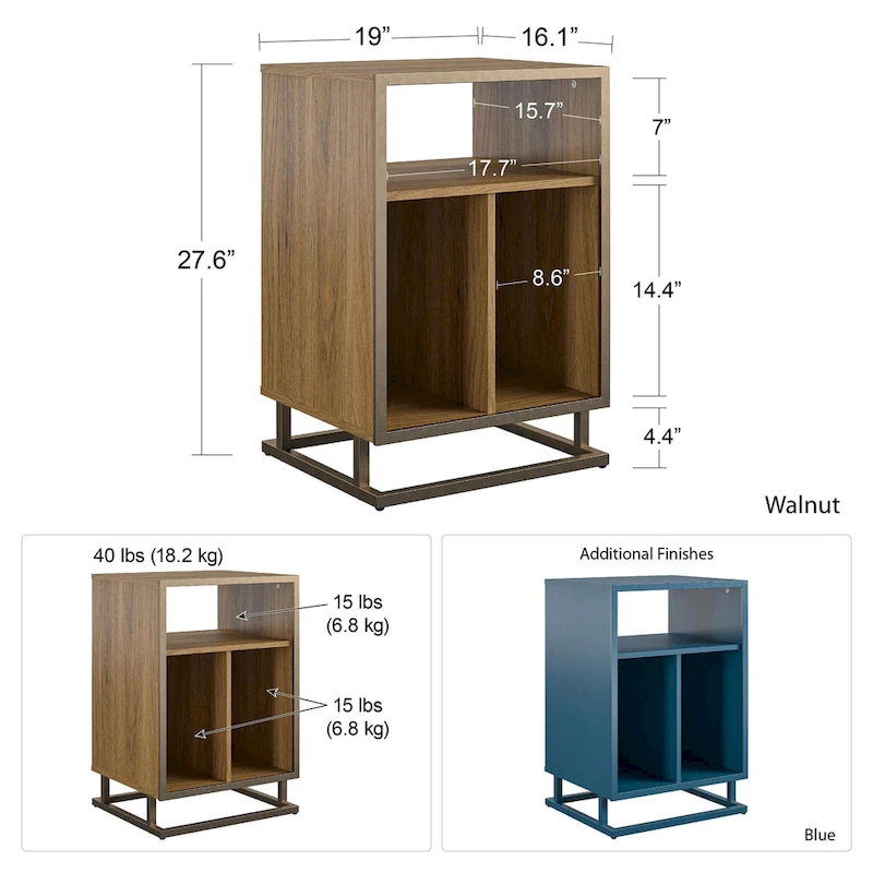 The Novogratz Regal Turntable Stand / End Table