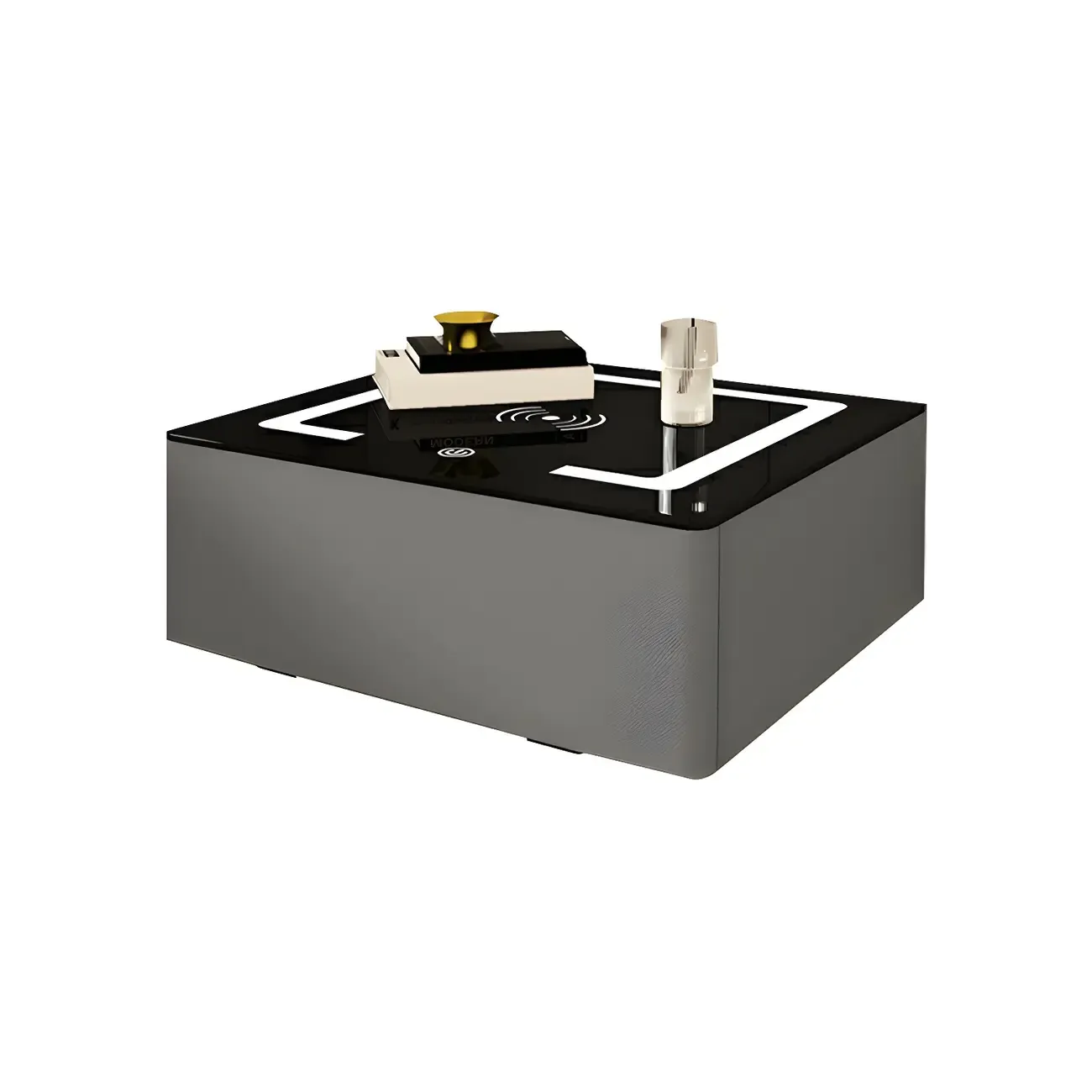 Modern Floating Stone Top Nightstand with Drawer