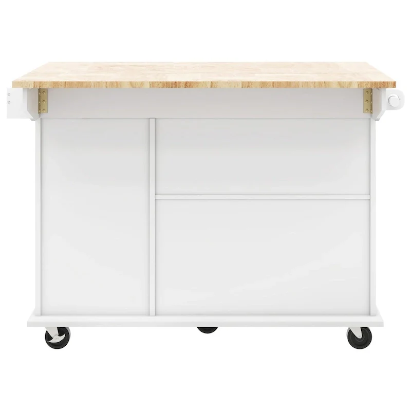 Kitchen Island with Drop Leaf,with Spice Rack, Towel Rack