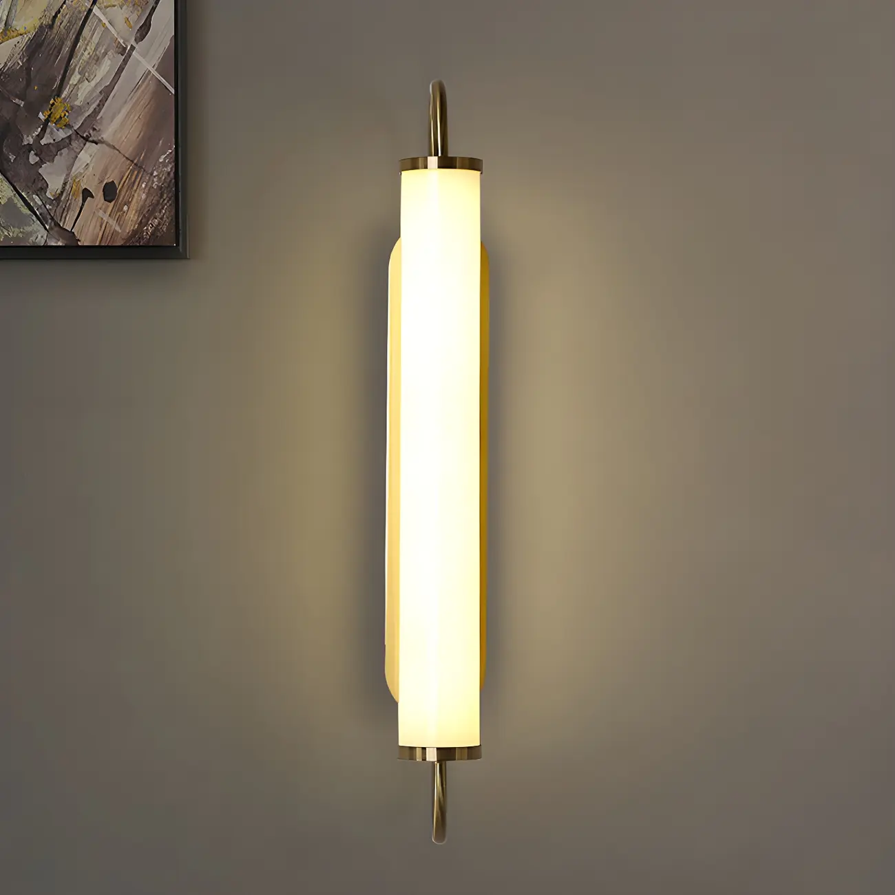 Modern Gold Straight Cylinder Dimmable LED Vanity Light