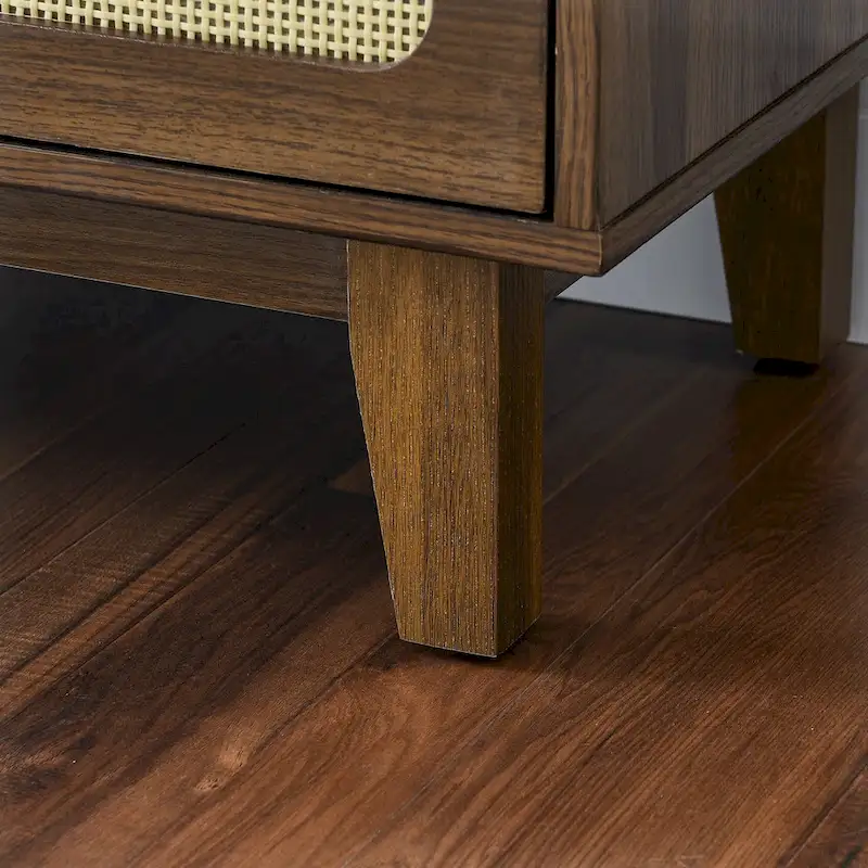 6-Drawer Dresser with Rattan Weave Fronts - Wood - 56 Inch