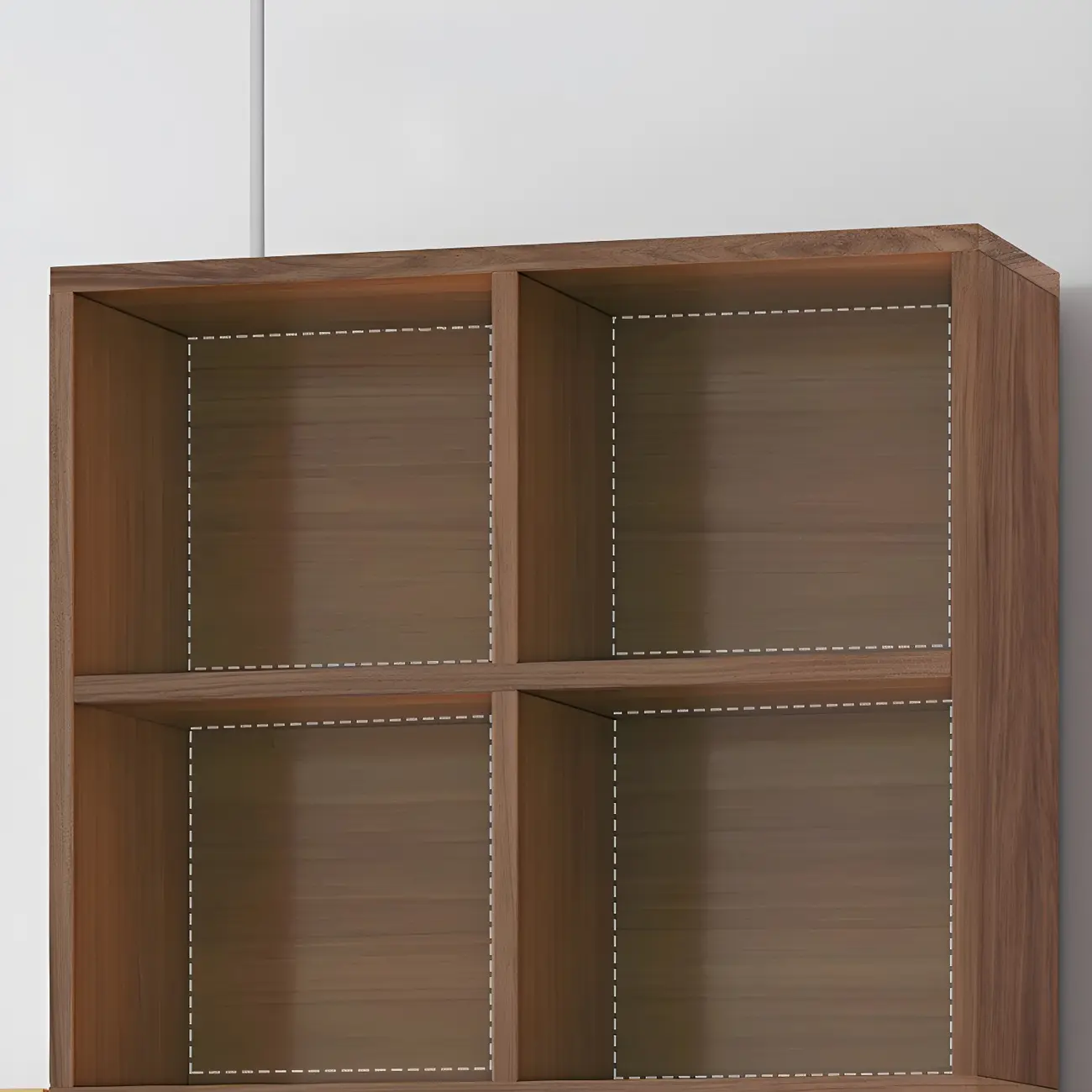 Narrow Tall Brown Wood 6-Shelf Closed Back Bookcase