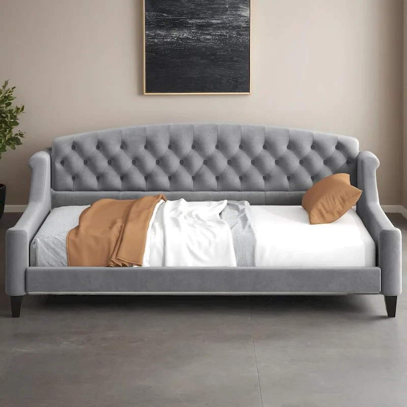 Full Size Modern Luxury Tufted Button Daybed,Multifunctional Design,No Box Spring Required