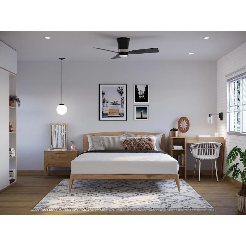 Atwell Collection Matte Black and Opal Glass Globe Large Hanging Pendant Light - 12 in x 12 in x 12.5 in