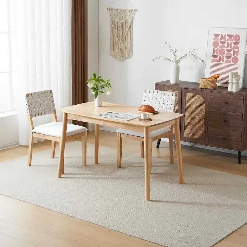 Mid Century Modern Wooden Dining Chairs Set of 2