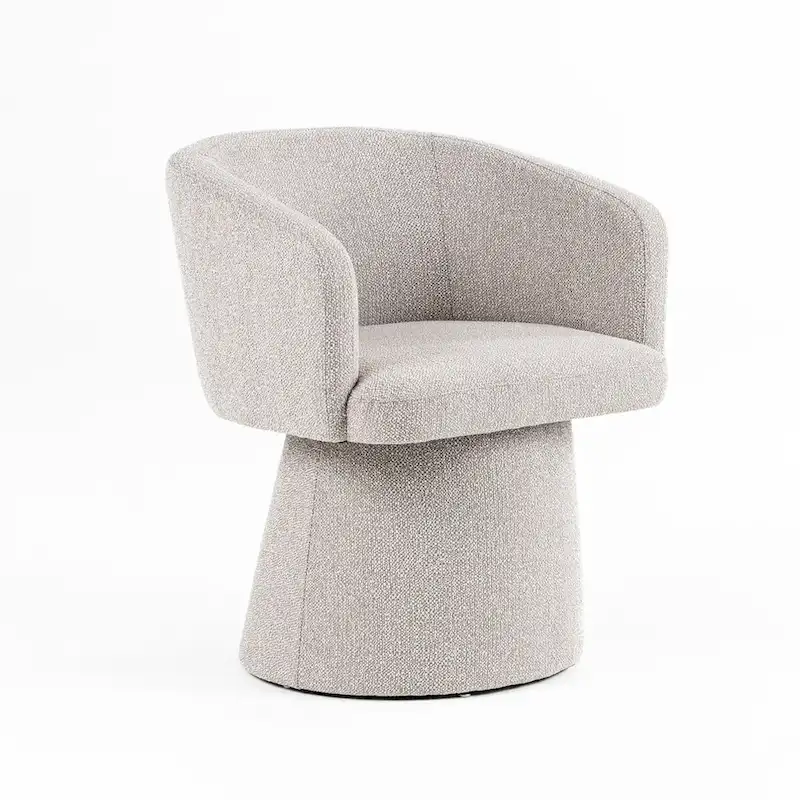 24 Inch Accent Dining Chair, Cushioned Seat and Windsor Back, Gray Linen