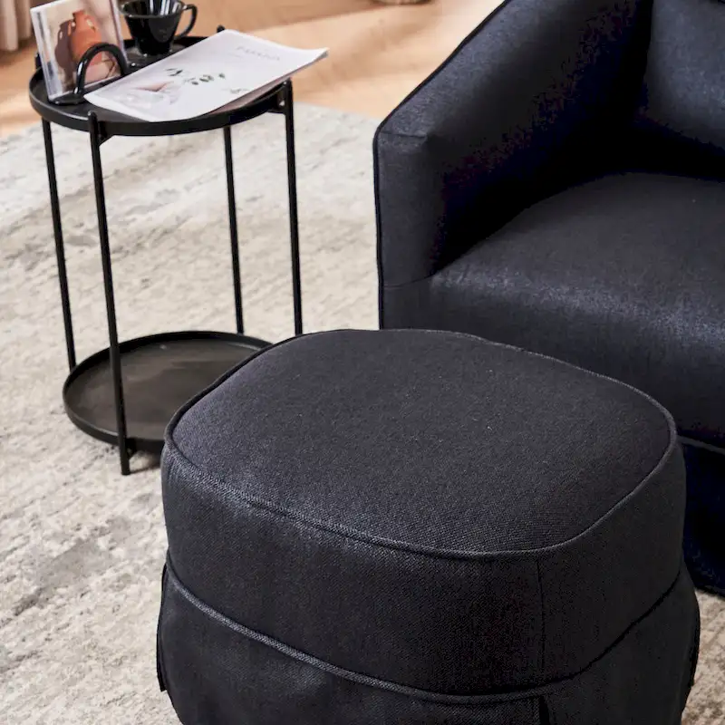 Swivel Barrel Chair With Ottoman