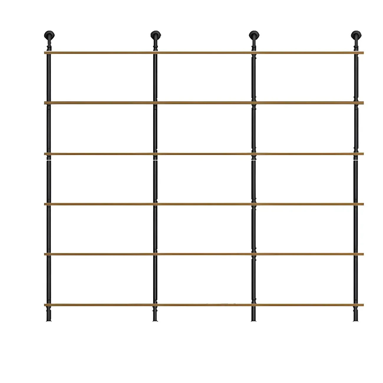 Industrial Black Wood Wall-Mounted Bookcase