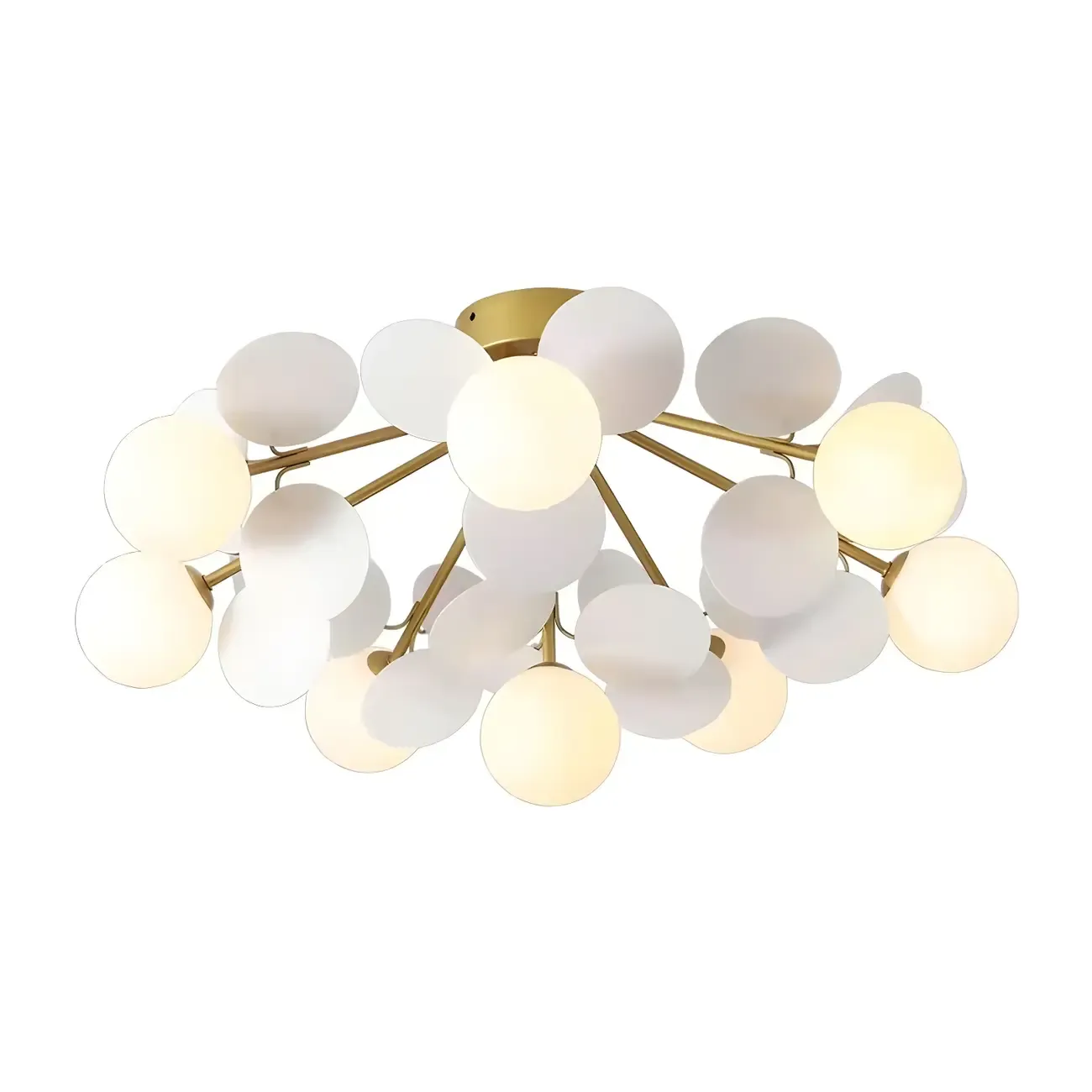 Modern Bedroom Glass Ball Semi Flush Mount Ceiling Light