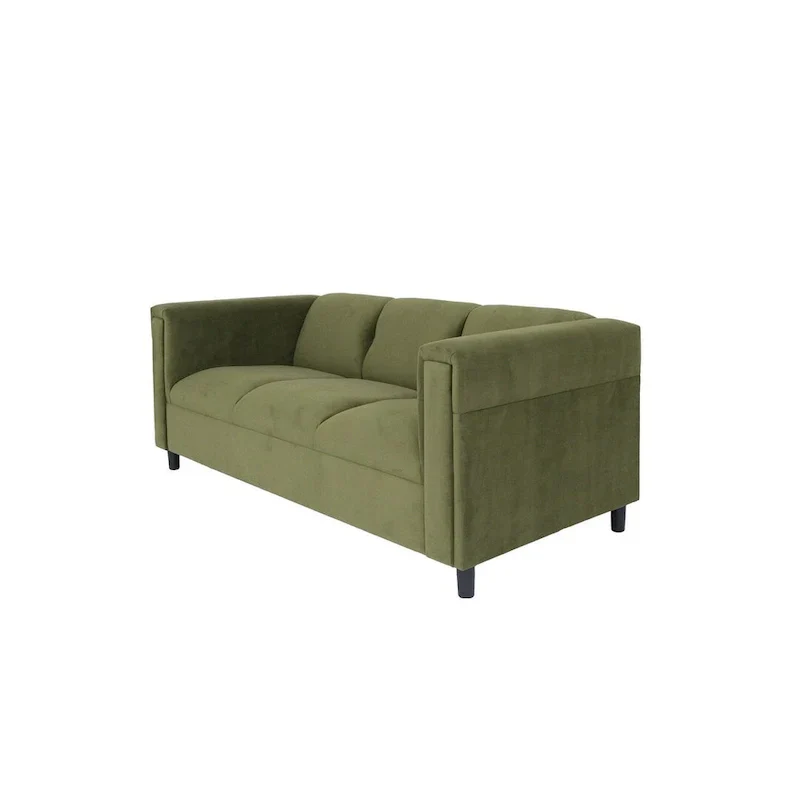 Mid-Century Modern Suede Sofa - 3 Seater