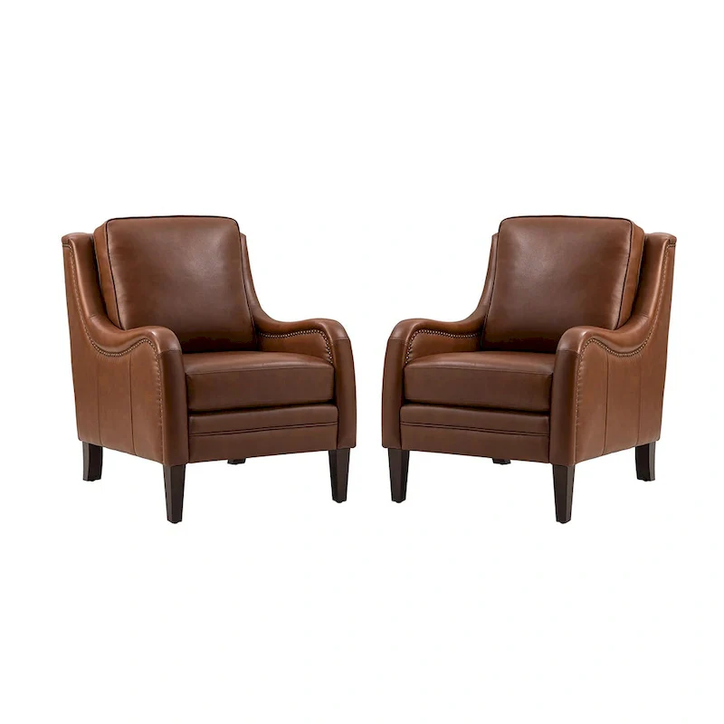 Pascual Comfy Living Room Armchair Set Of 2 with Solid Wood Legs