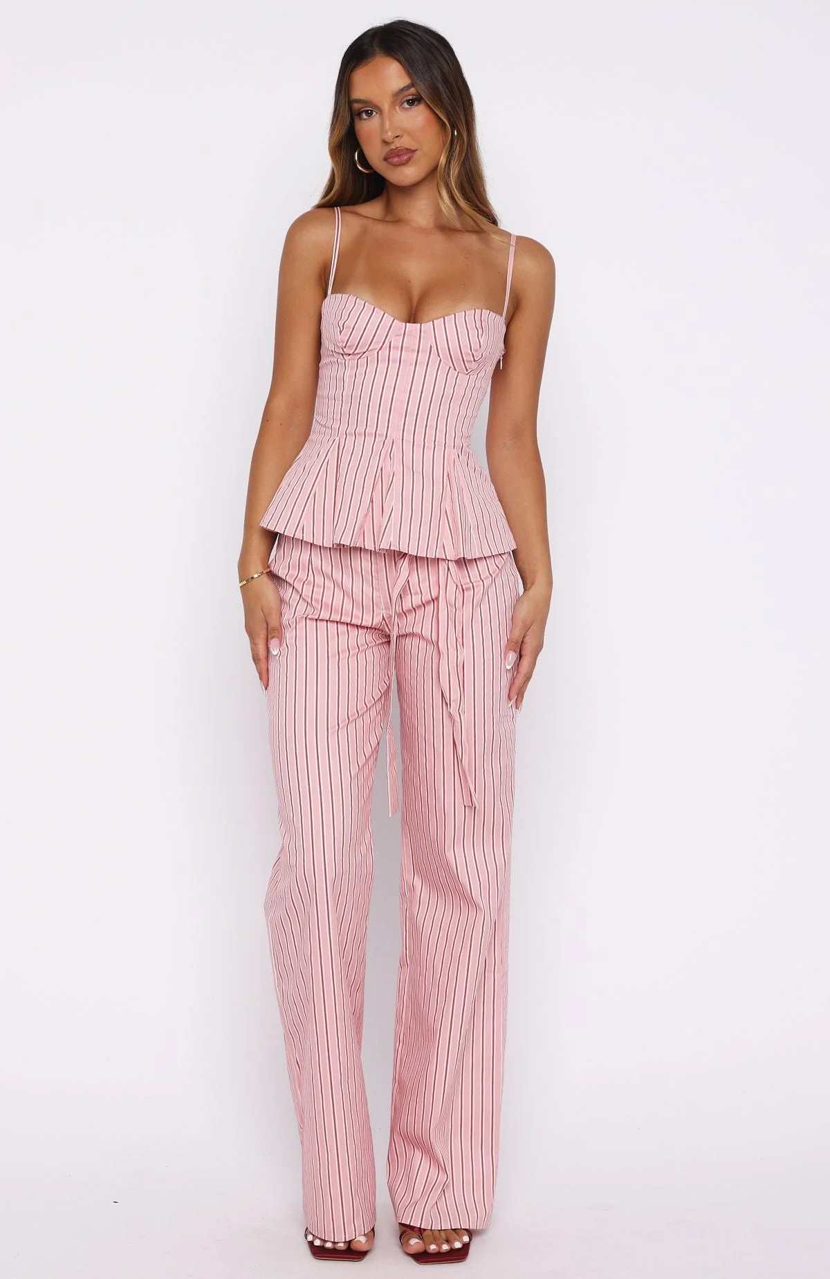 Tempt Me Not Pants Pink Stripe
