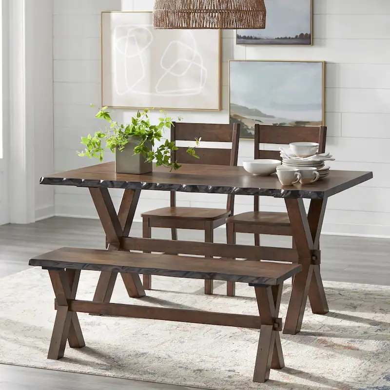 Live Edge Solid Wood Walnut Dining Table