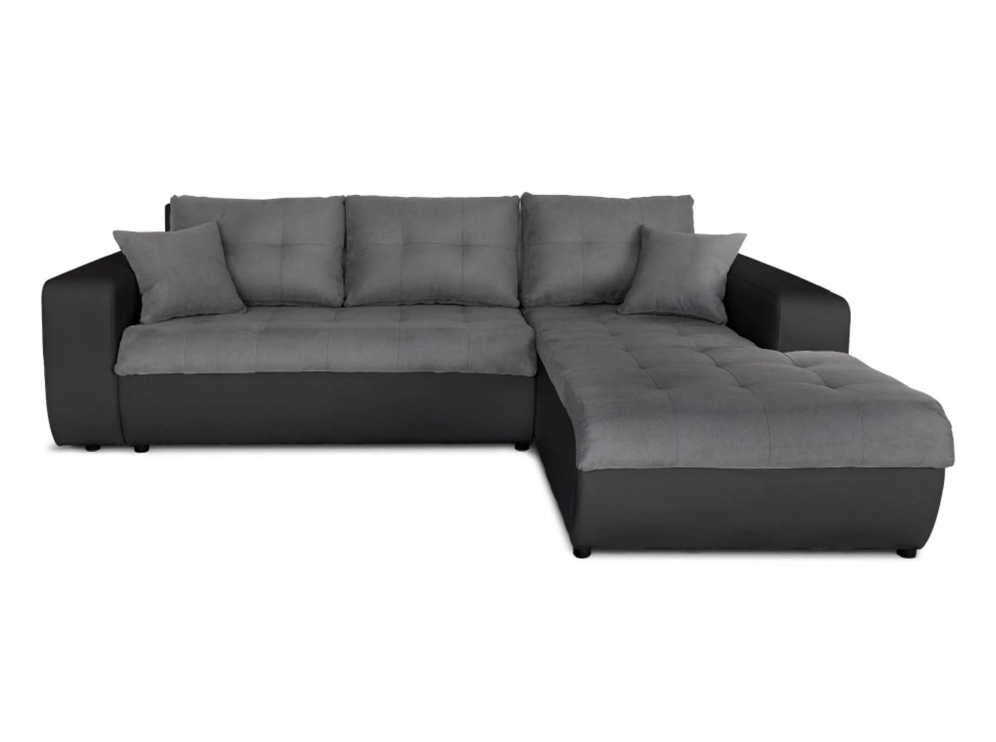 Corner Sectional Sofa - Gris/Noir