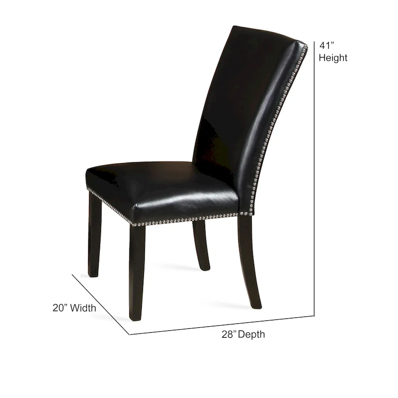 Black Studded Dining Chairs (Set of 2)