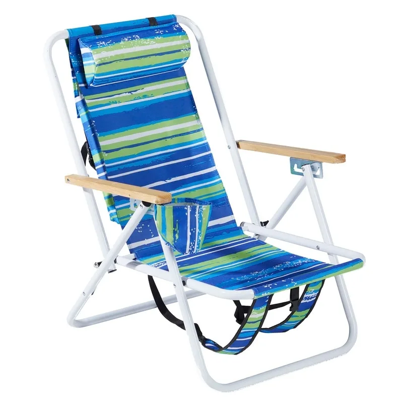 Folding Chair Set of Two with Headrest Cup Holder - 23 x 21.7 x 31.5 in
