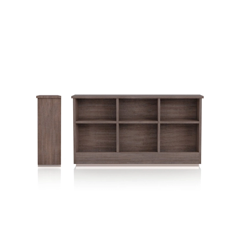 DH BASIC Transitional 6-Shelf Bookcase Headboard by Denhour