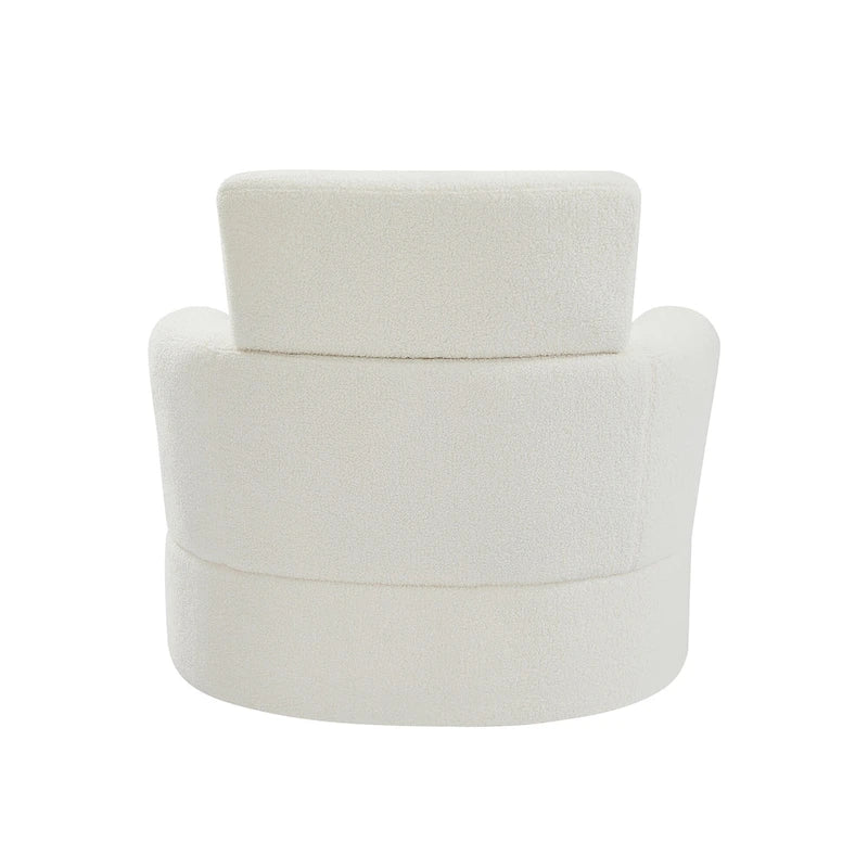 Polyester Barrel Swivel Chair with 360 Rotation, and Adjustable Headrest & Berber Fleece Upholstery - 320lb Capacity