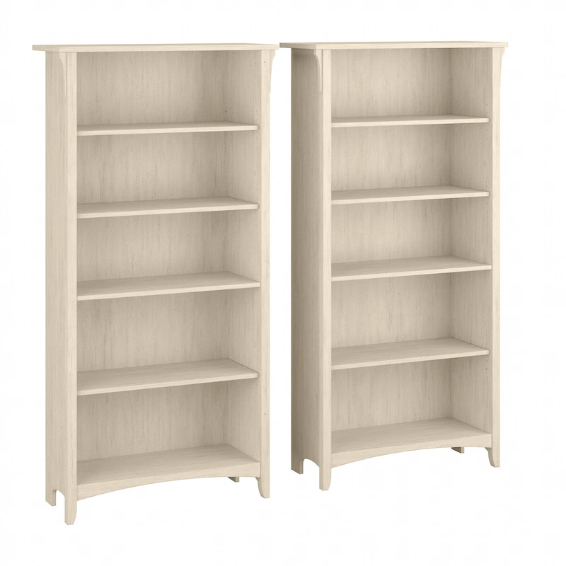 Salinas Tall 5-shelf Bookcase (Set of 2) by Bush Furniture