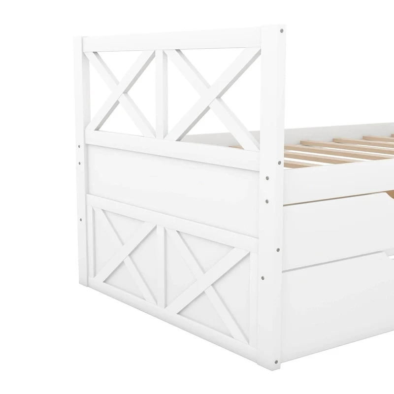 White Pine Twin Daybed with Drawers and Trundle
